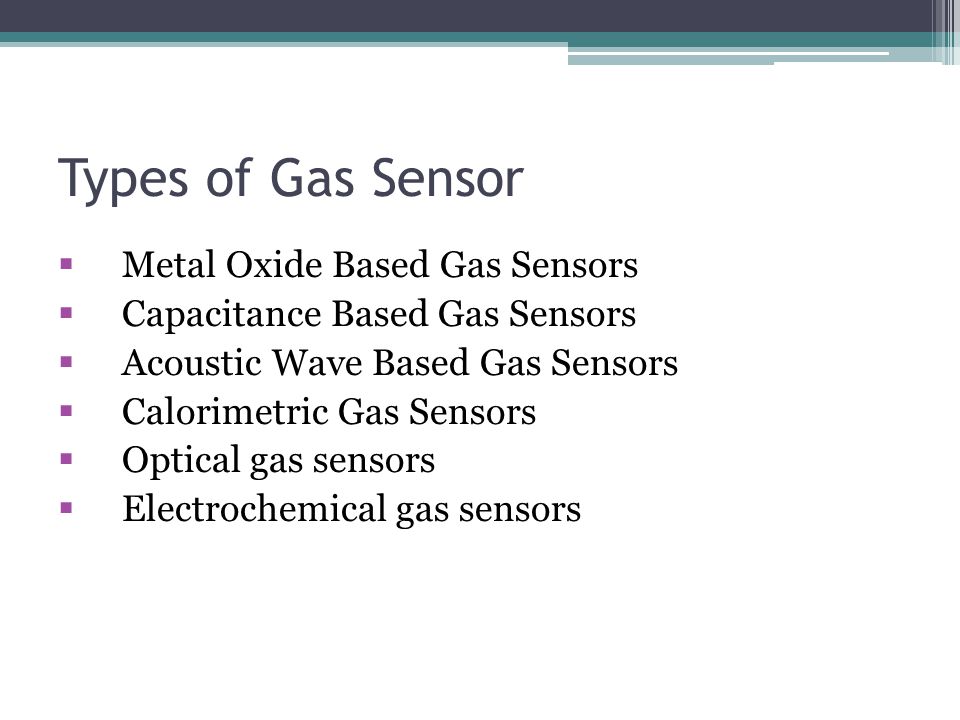 Types of Gas Sensor Metal Oxide Based Gas Sensors