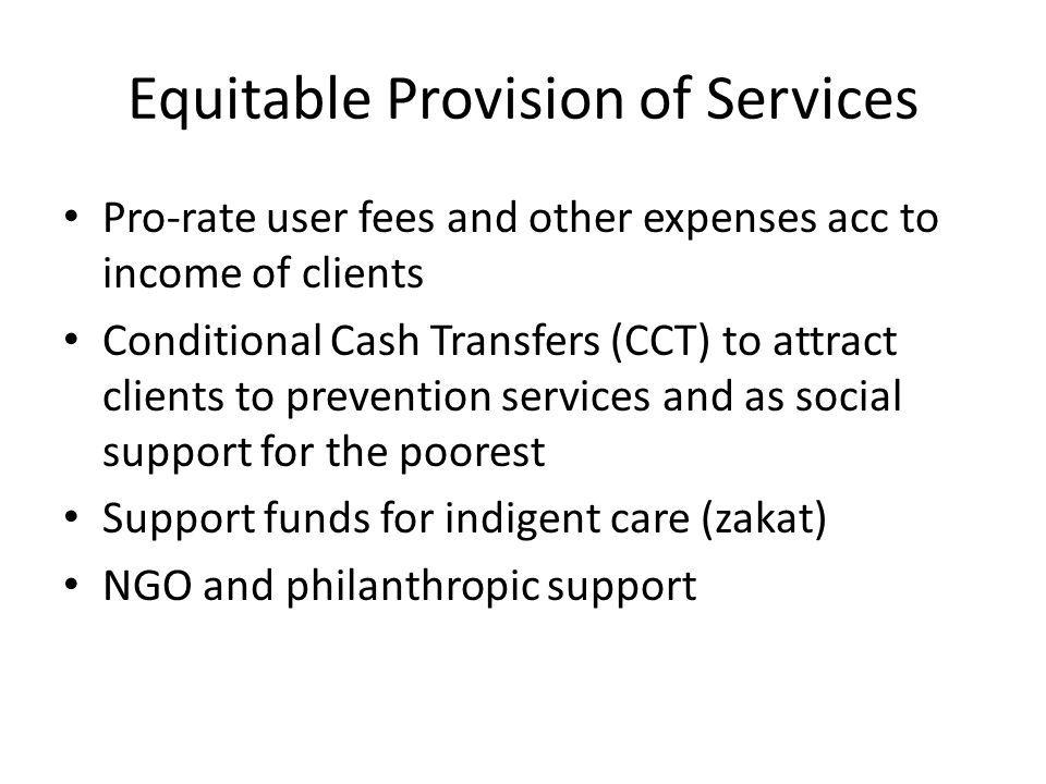 Equitable Provision of Services