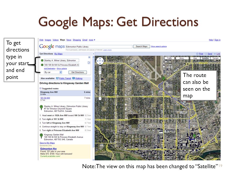 Google Maps: Get Directions