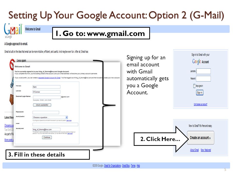 Setting Up Your Google Account: Option 2 (G-Mail)