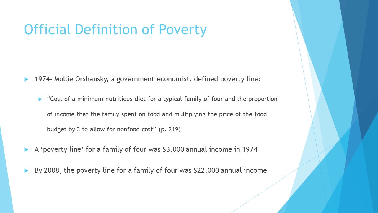 Official Definition of Poverty