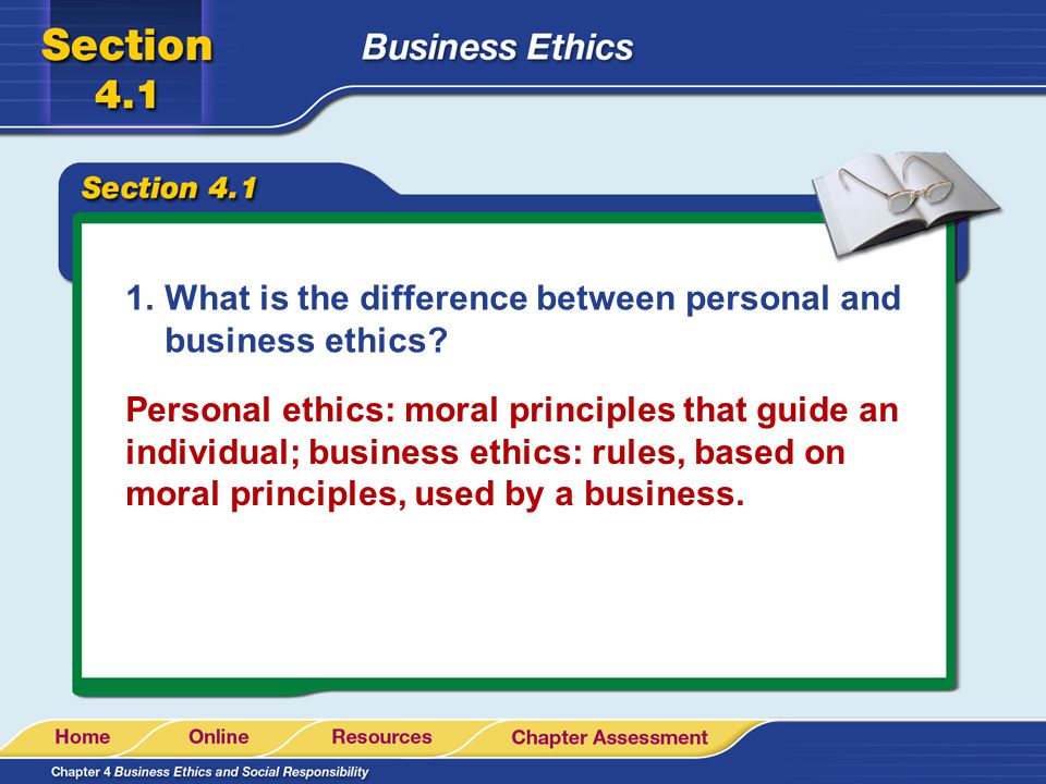 What is the difference between personal and business ethics
