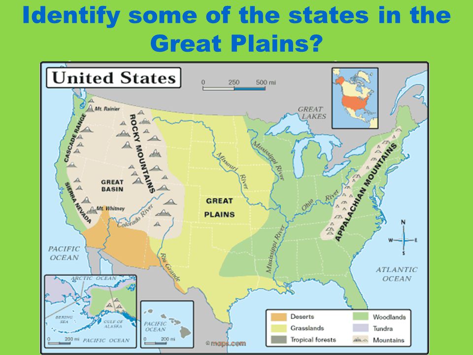 Identify some of the states in the Great Plains
