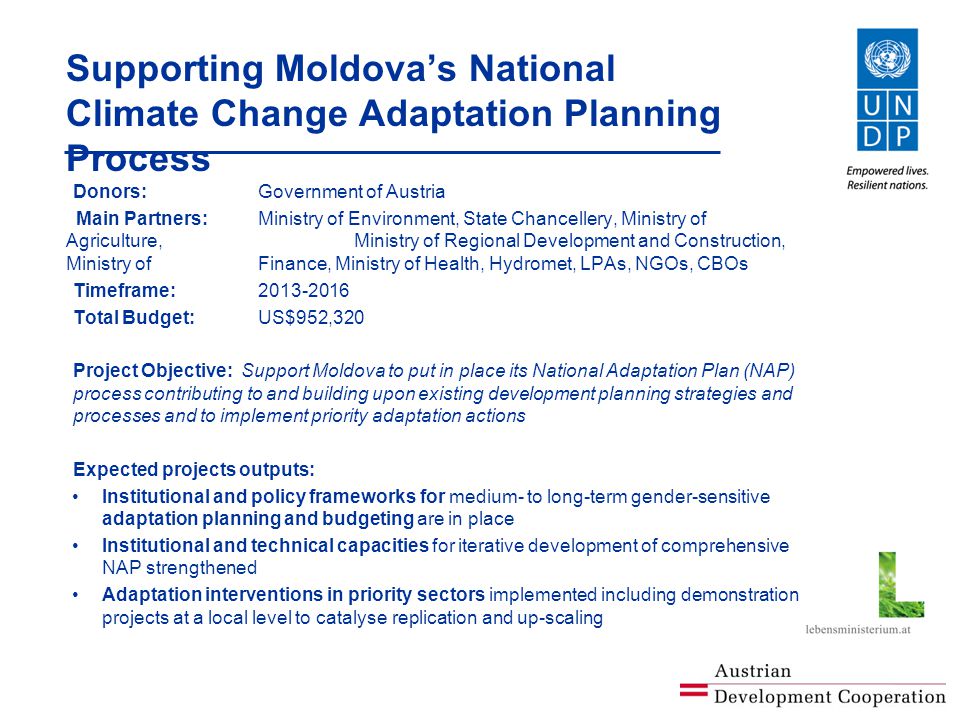 Supporting Moldova’s National Climate Change Adaptation Planning Process