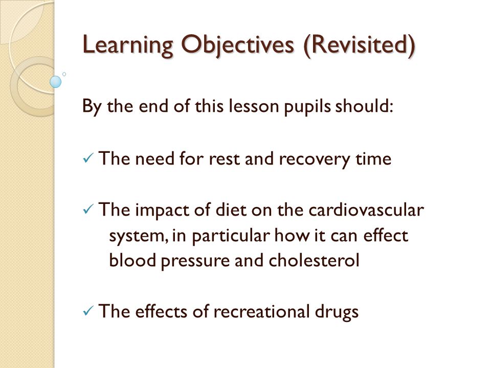 Learning Objectives (Revisited)