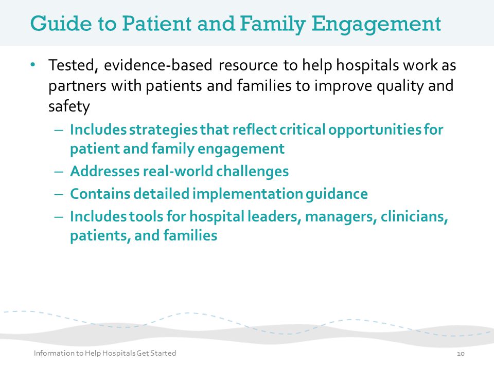 Guide to Patient and Family Engagement