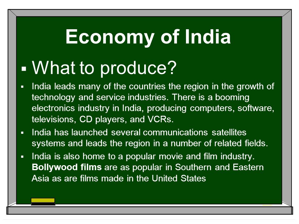Economy of India What to produce