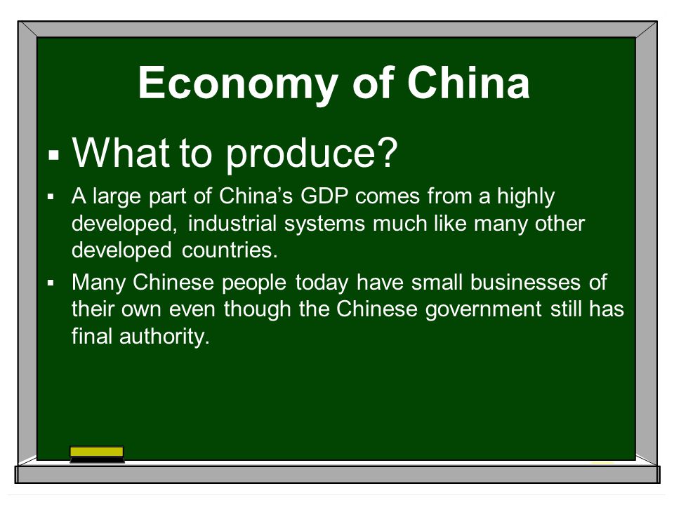 Economy of China What to produce