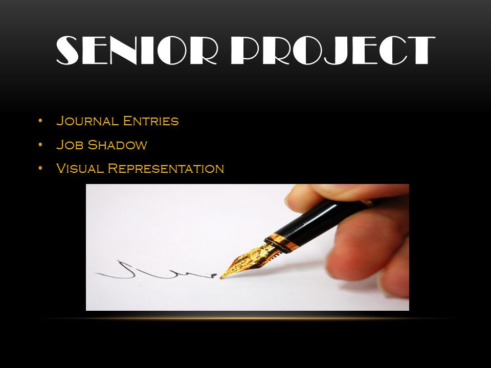Senior project Journal Entries Job Shadow Visual Representation