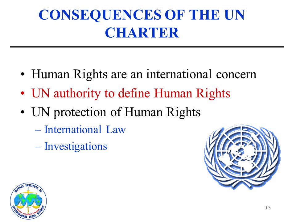 CONSEQUENCES OF THE UN CHARTER