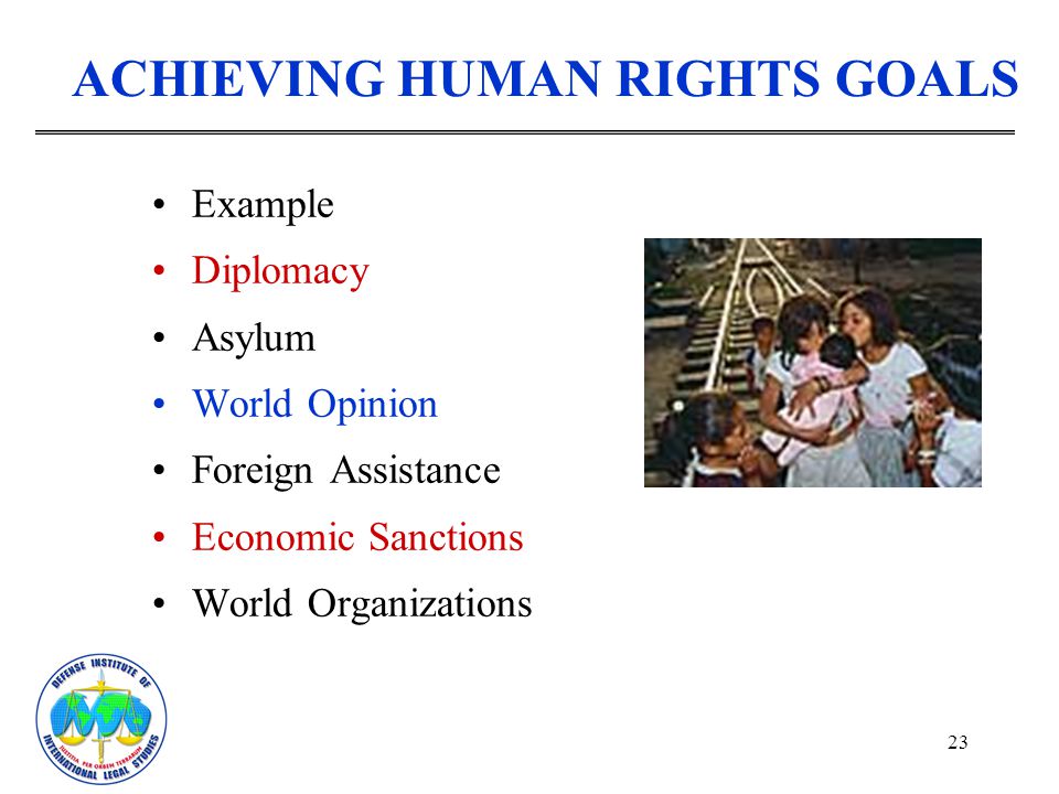 ACHIEVING HUMAN RIGHTS GOALS