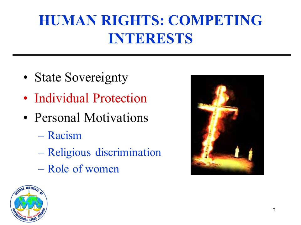 HUMAN RIGHTS: COMPETING INTERESTS