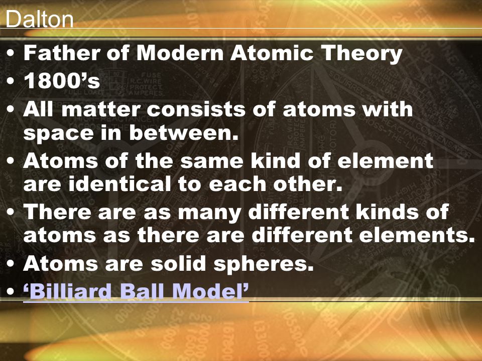 Dalton Father of Modern Atomic Theory 1800’s