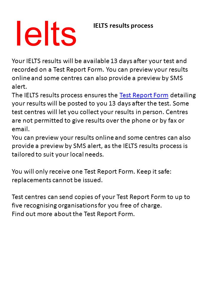 Ielts IELTS results process