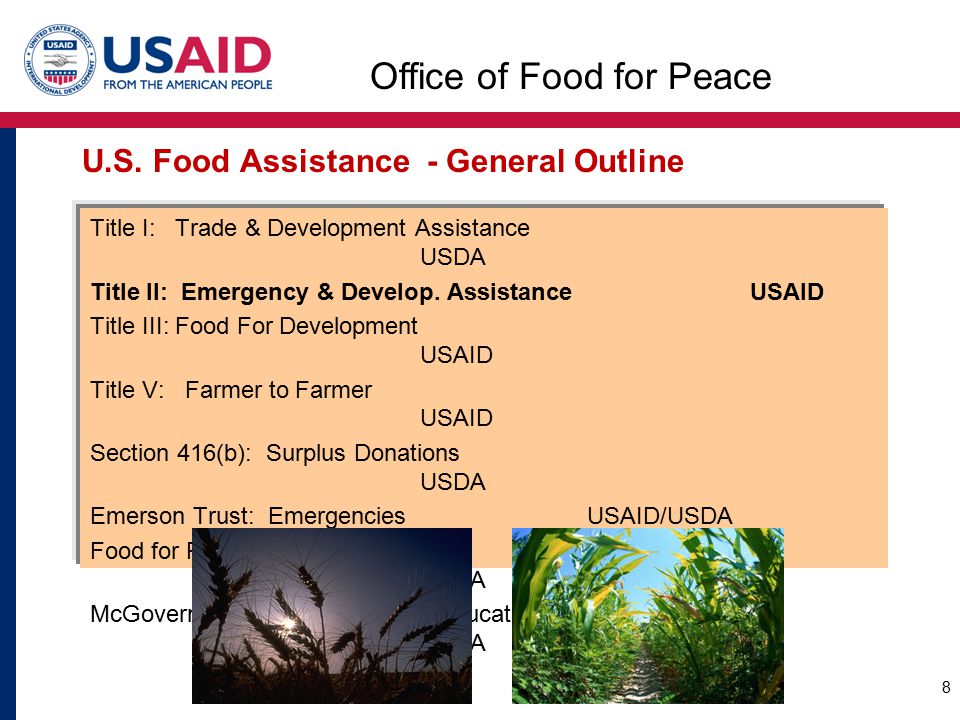 U.S. Food Assistance - General Outline