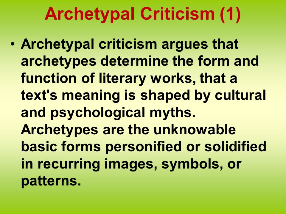 Archetypal Criticism (1)