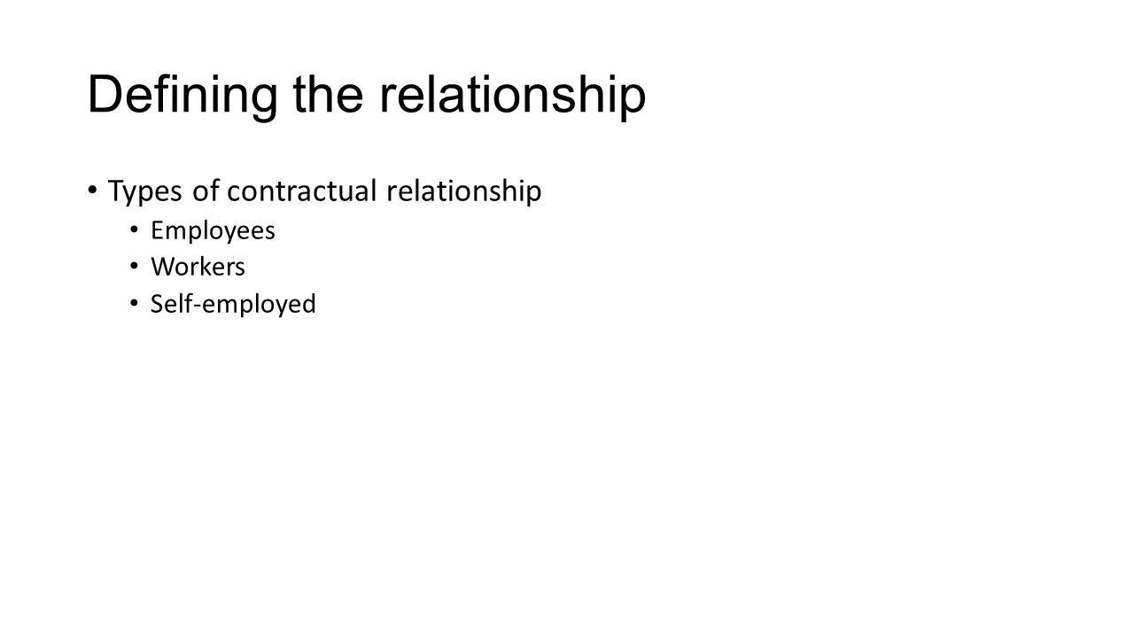Defining the relationship
