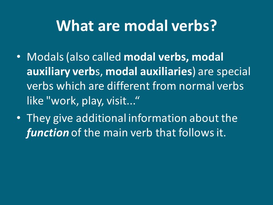 What are modal verbs