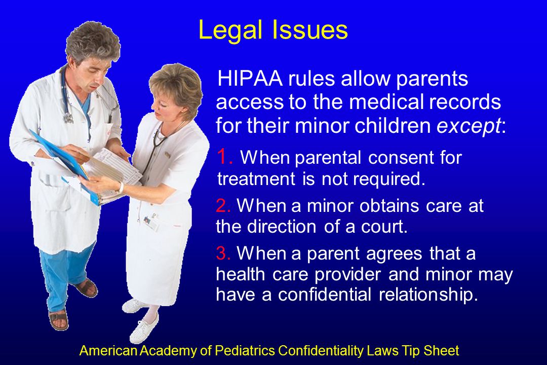 American Academy of Pediatrics Confidentiality Laws Tip Sheet