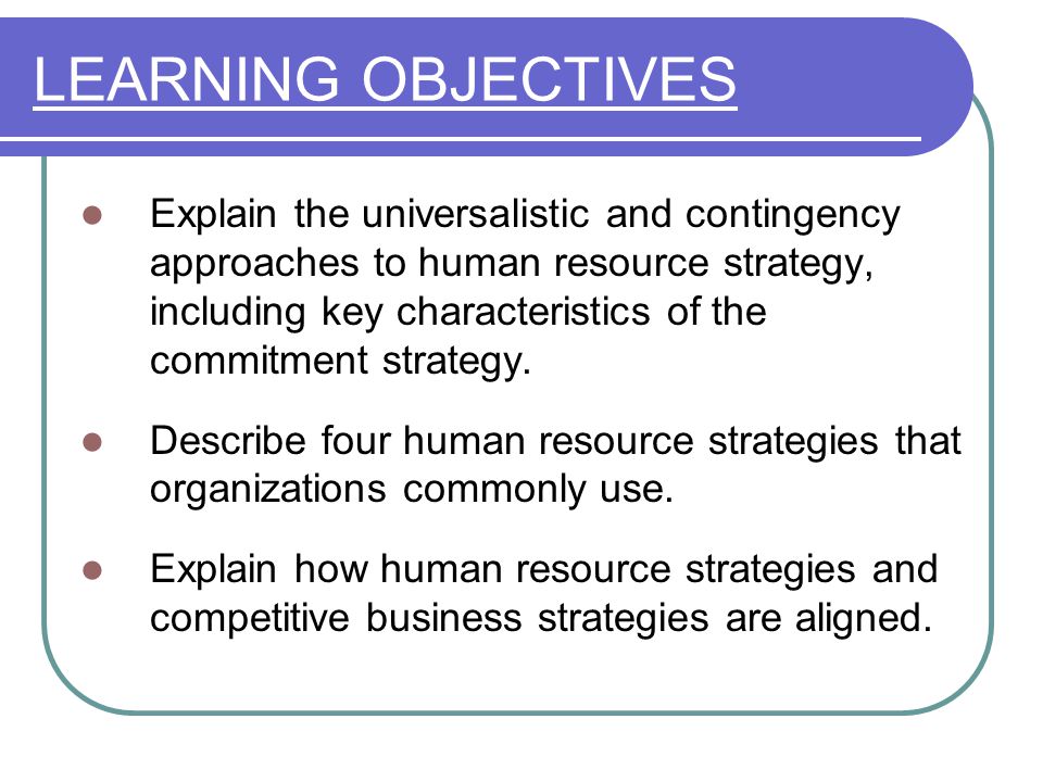LEARNING OBJECTIVES