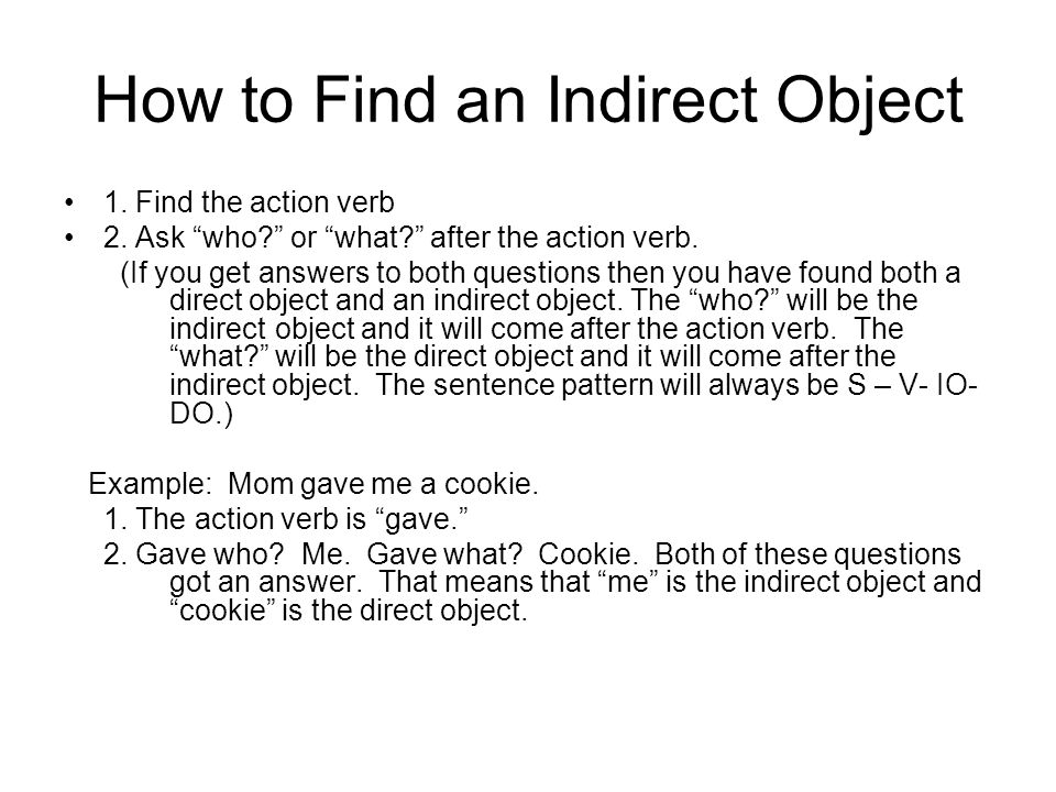 How to Find an Indirect Object