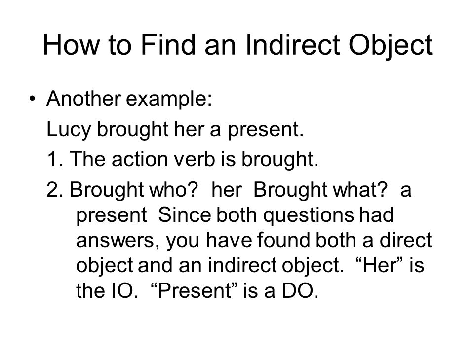 How to Find an Indirect Object