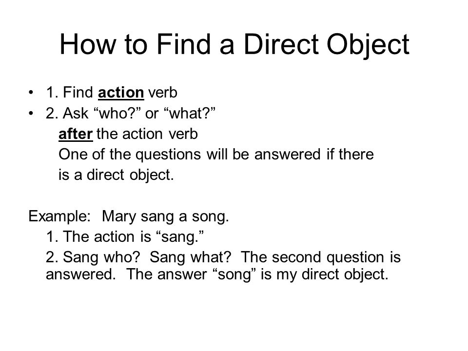 How to Find a Direct Object