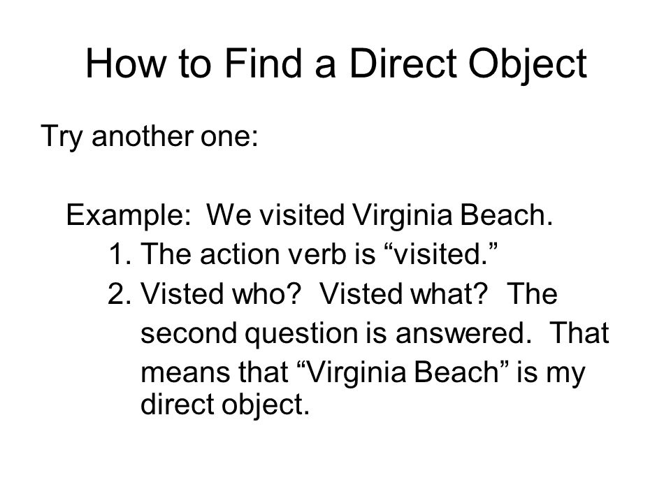 How to Find a Direct Object