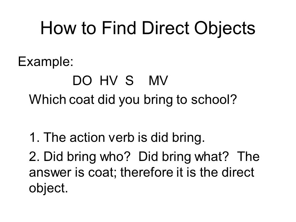 How to Find Direct Objects