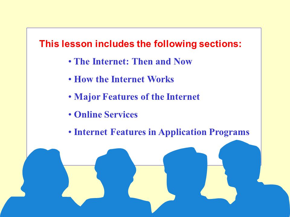 This lesson includes the following sections: