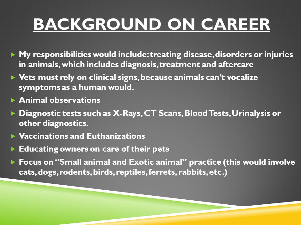 background on career