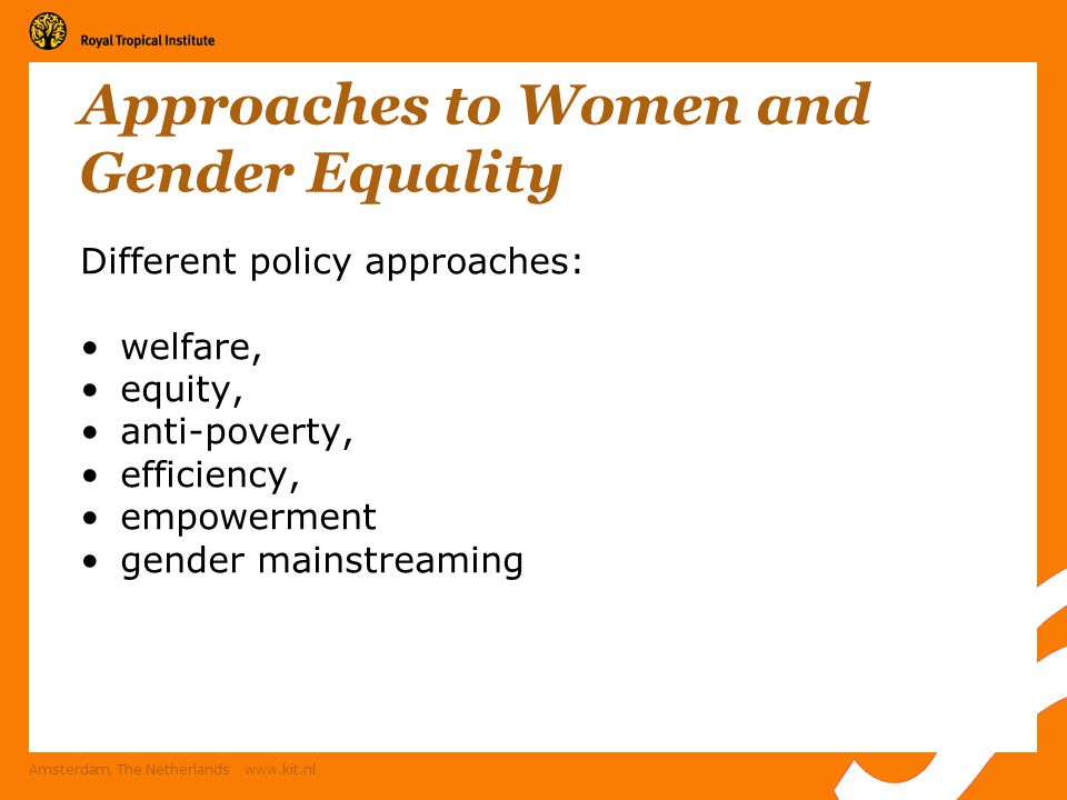 Approaches to Women and Gender Equality