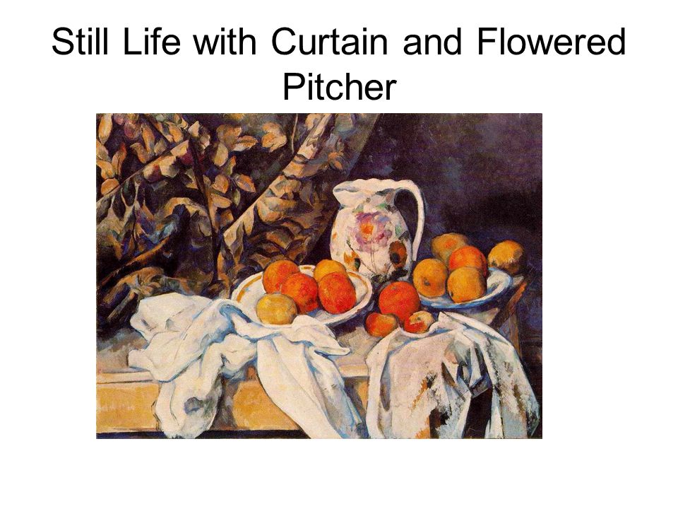 Still Life with Curtain and Flowered Pitcher