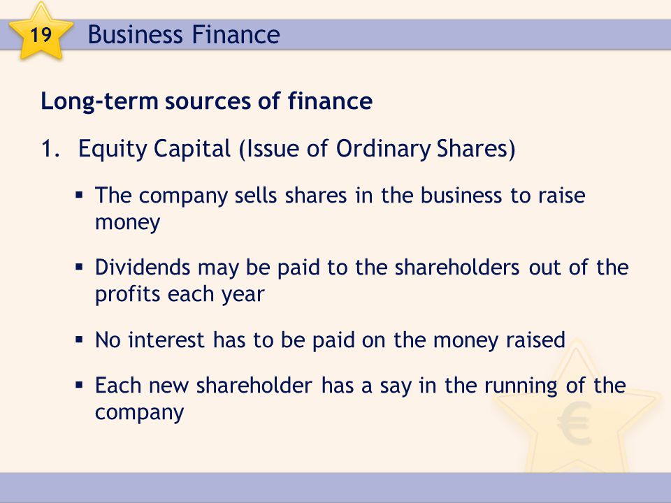 Business Finance Long-term sources of finance