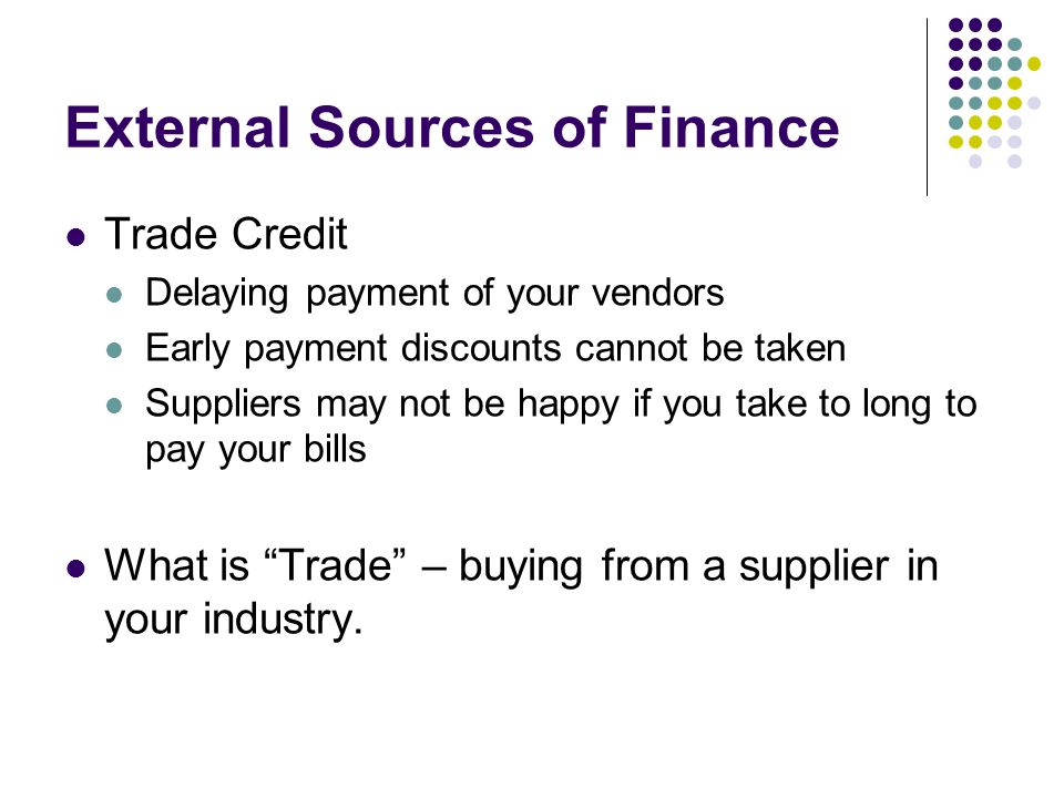 External Sources of Finance
