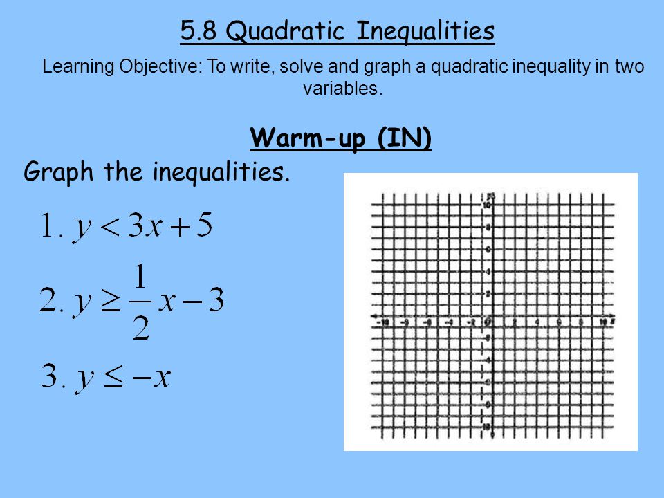 5.8 Quadratic Inequalities