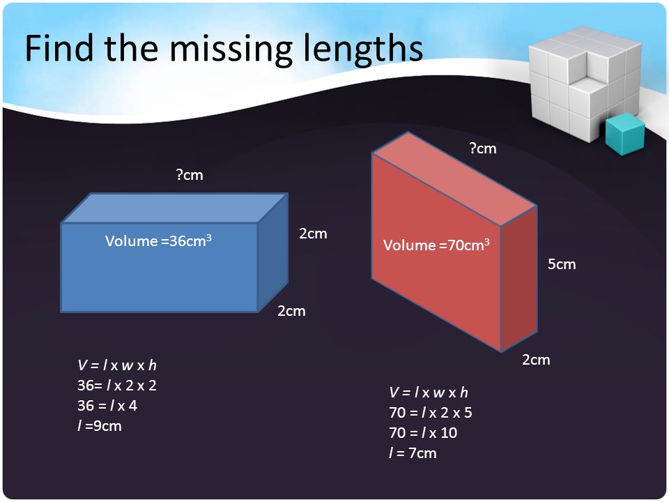 Find the missing lengths
