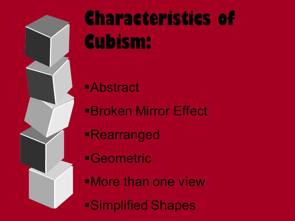 Characteristics of Cubism: