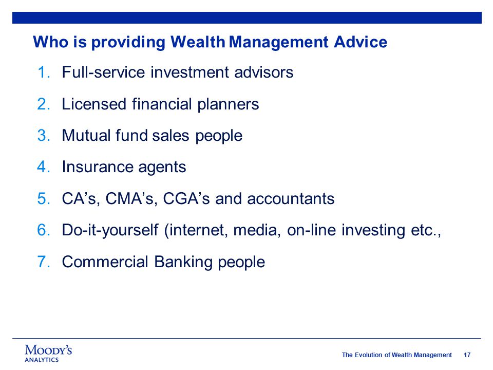 Who is providing Wealth Management Advice