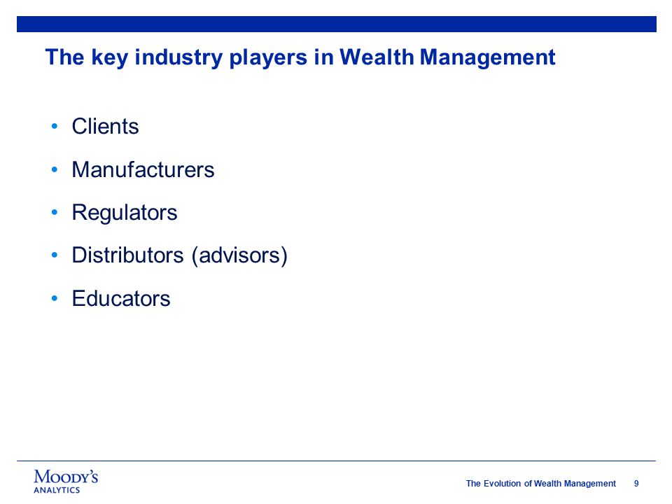 The key industry players in Wealth Management