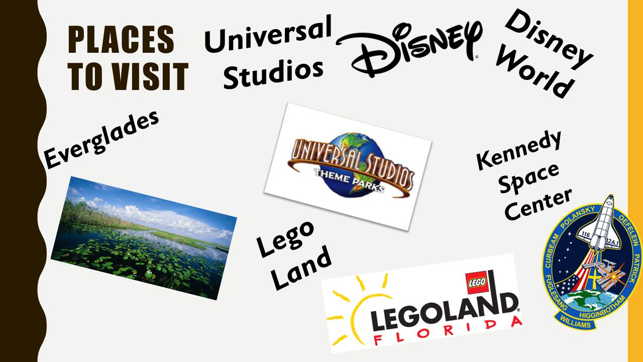 Places To Visit Disney Universal World Studios Lego Land Everglades