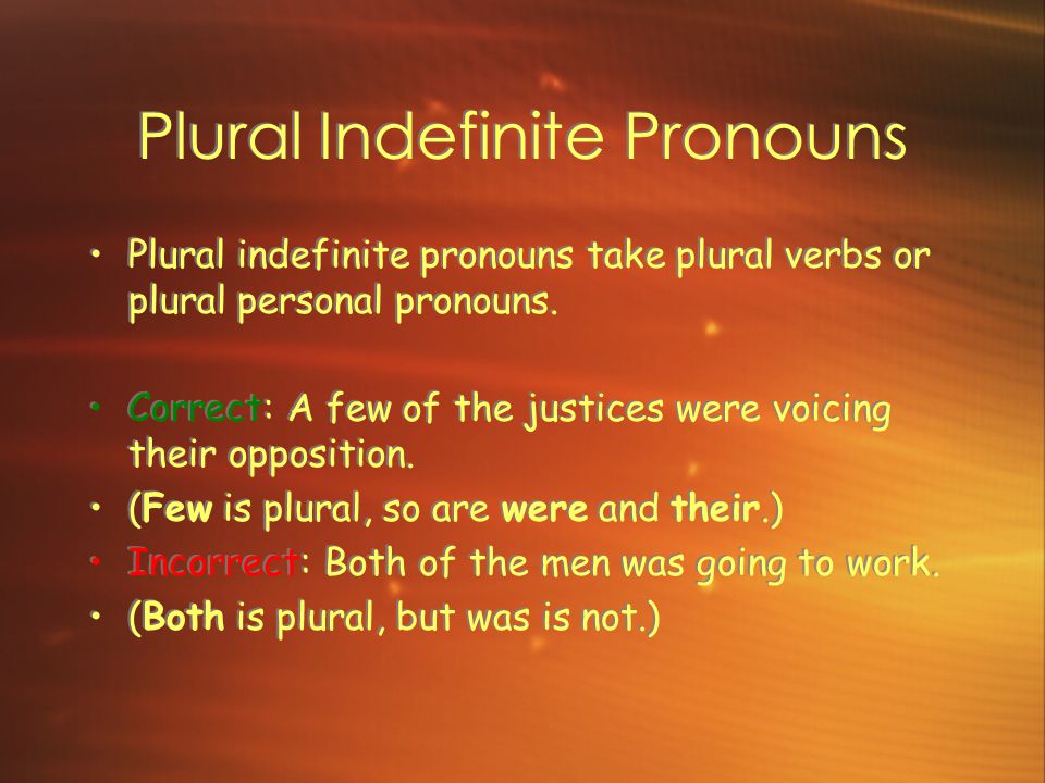 Plural Indefinite Pronouns