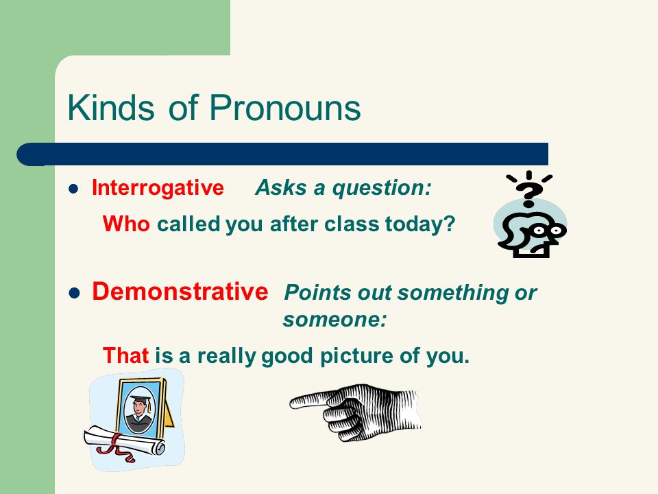 Kinds of Pronouns Who called you after class today