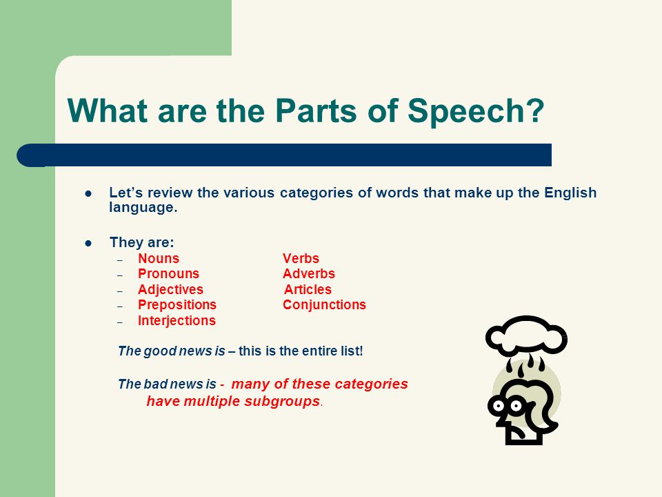 What are the Parts of Speech
