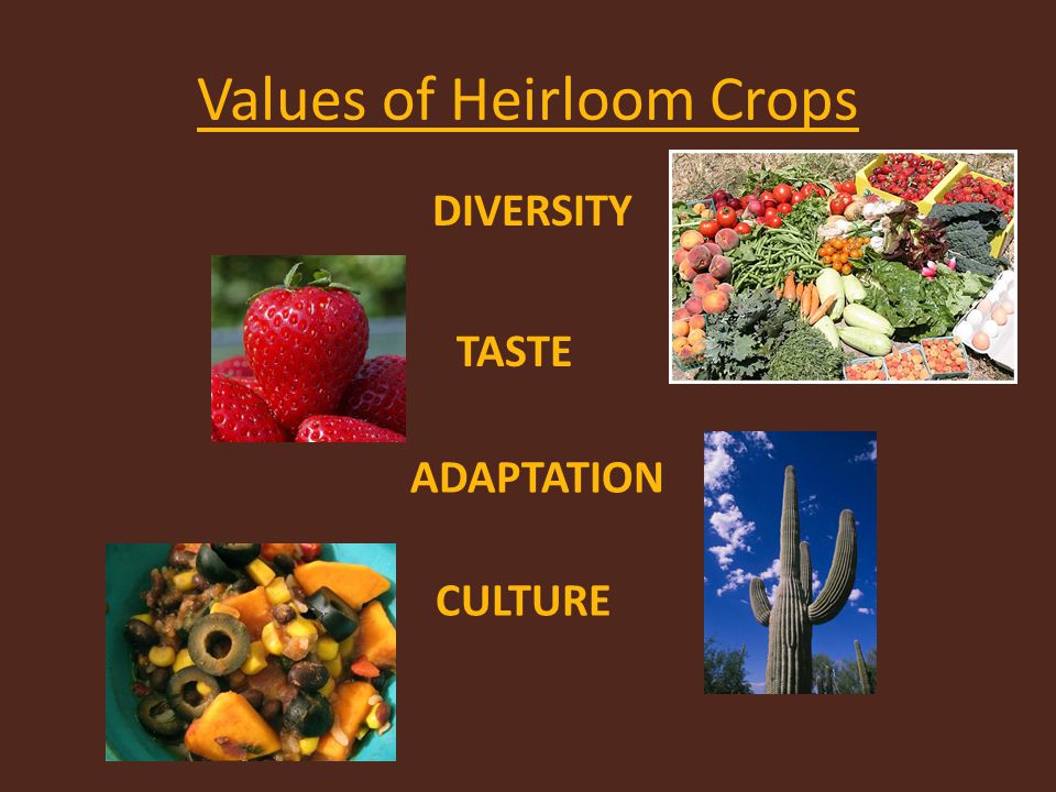 Values of Heirloom Crops
