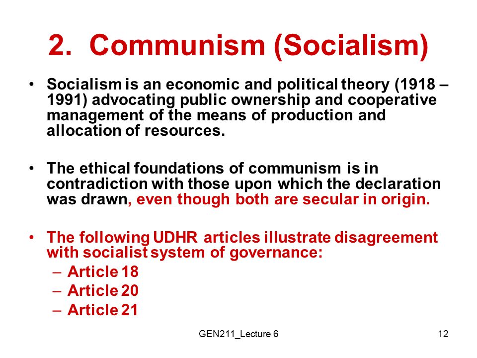 2. Communism (Socialism)