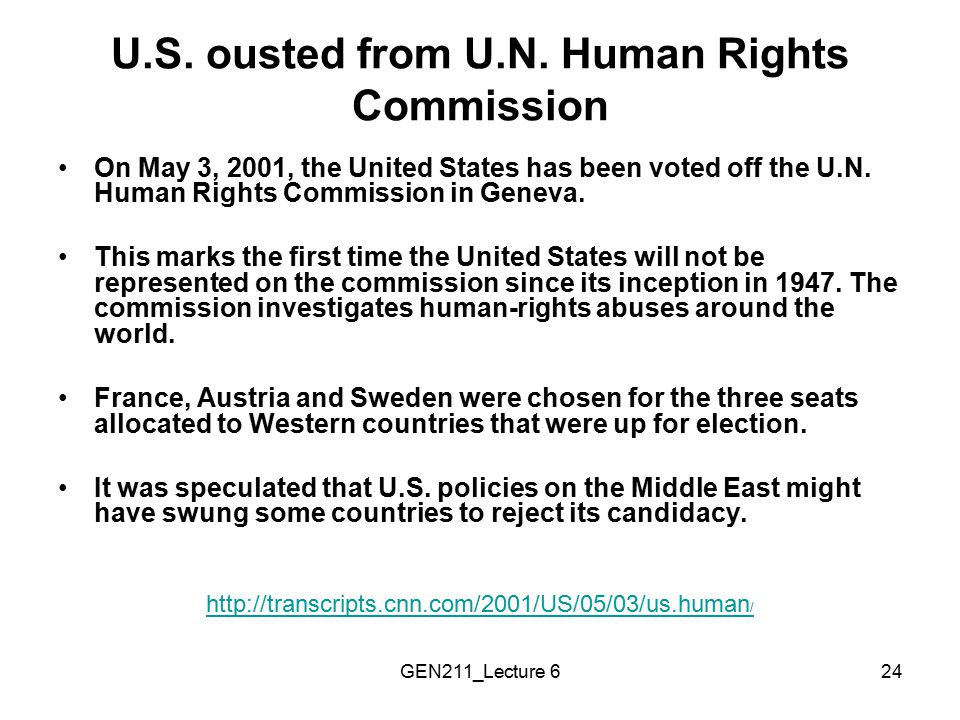 U.S. ousted from U.N. Human Rights Commission