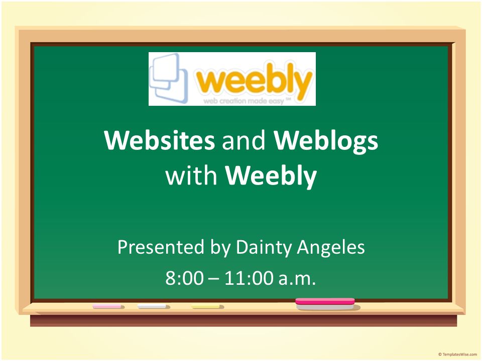 Websites and Weblogs with Weebly