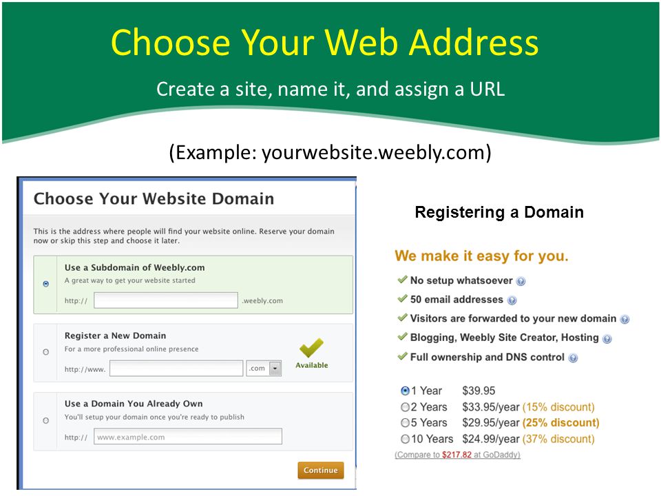 Choose Your Web Address