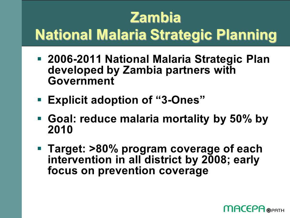 Zambia National Malaria Strategic Planning